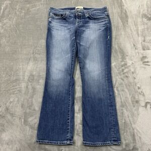 Big Star Jeans Womens 29 Blue Rikki Cropped Medium Wash Denim Western Pockets